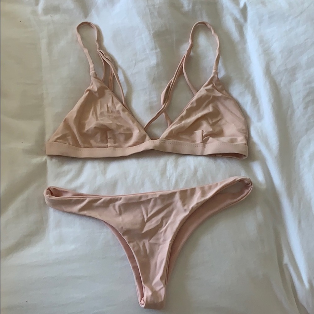 A pretty light pink bathing suit from Dianes swim